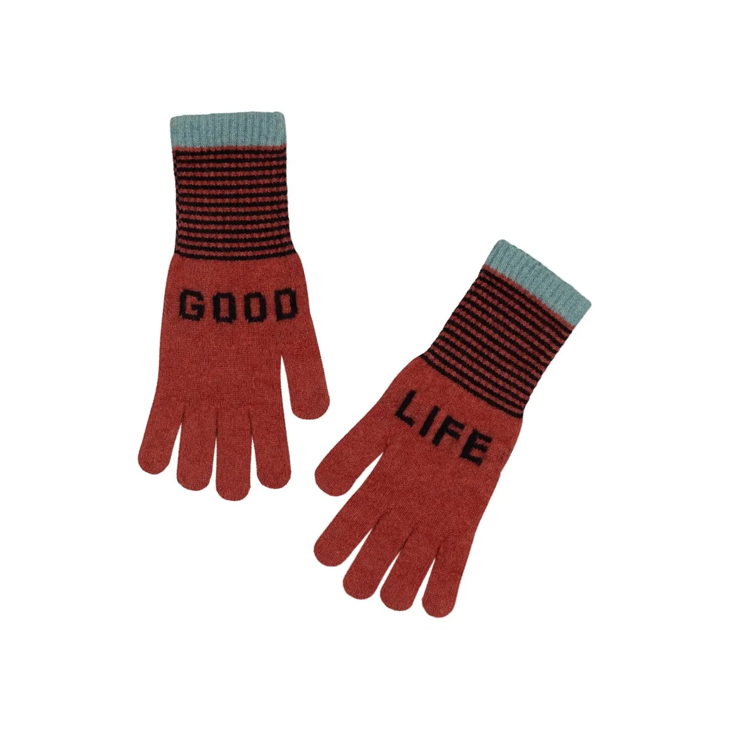 Quinton + Chadwick Good Life Angora Gloves- Rust & Black