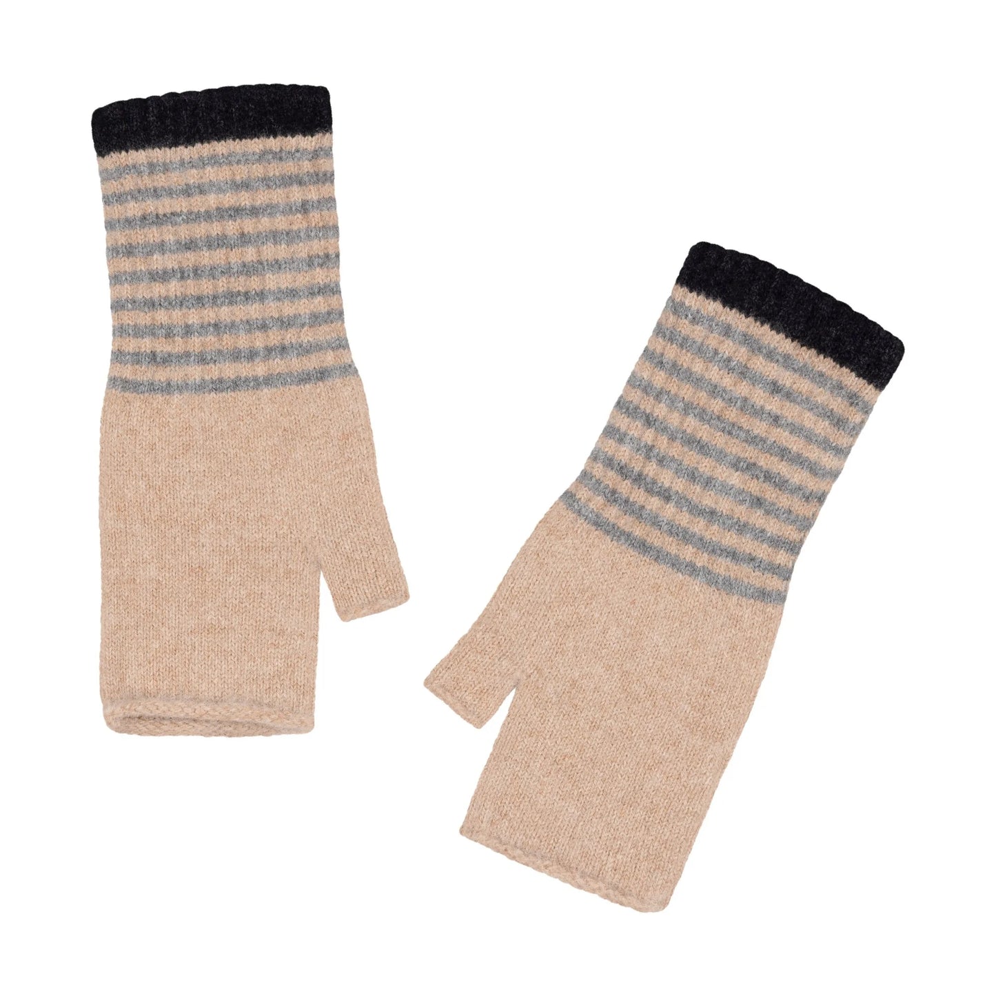 Quinton +Chadwick Angora Fingerless Mittens-Fossil