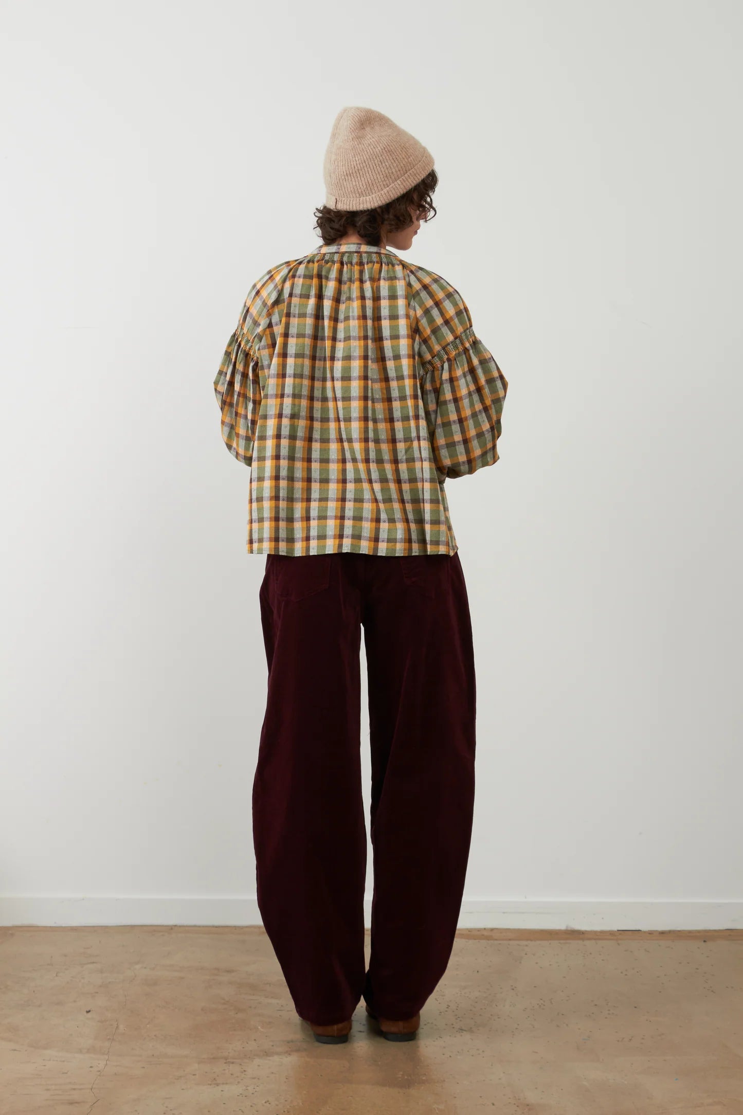 Orfeo Daniele Blouse Green Chocolate Check