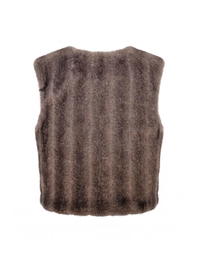 Nooki Edelweiss Faux Fur Gilet- Mink