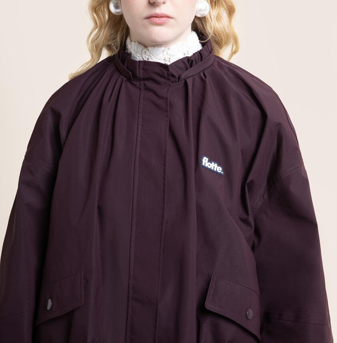 Flotte Garance Short Raincoat -Cassis