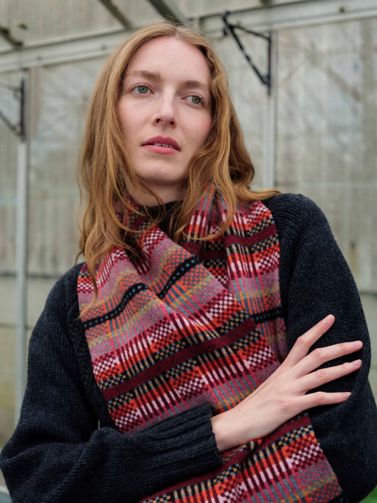 Quinton +Chadwick Modern Tartan Scarf -Forest
