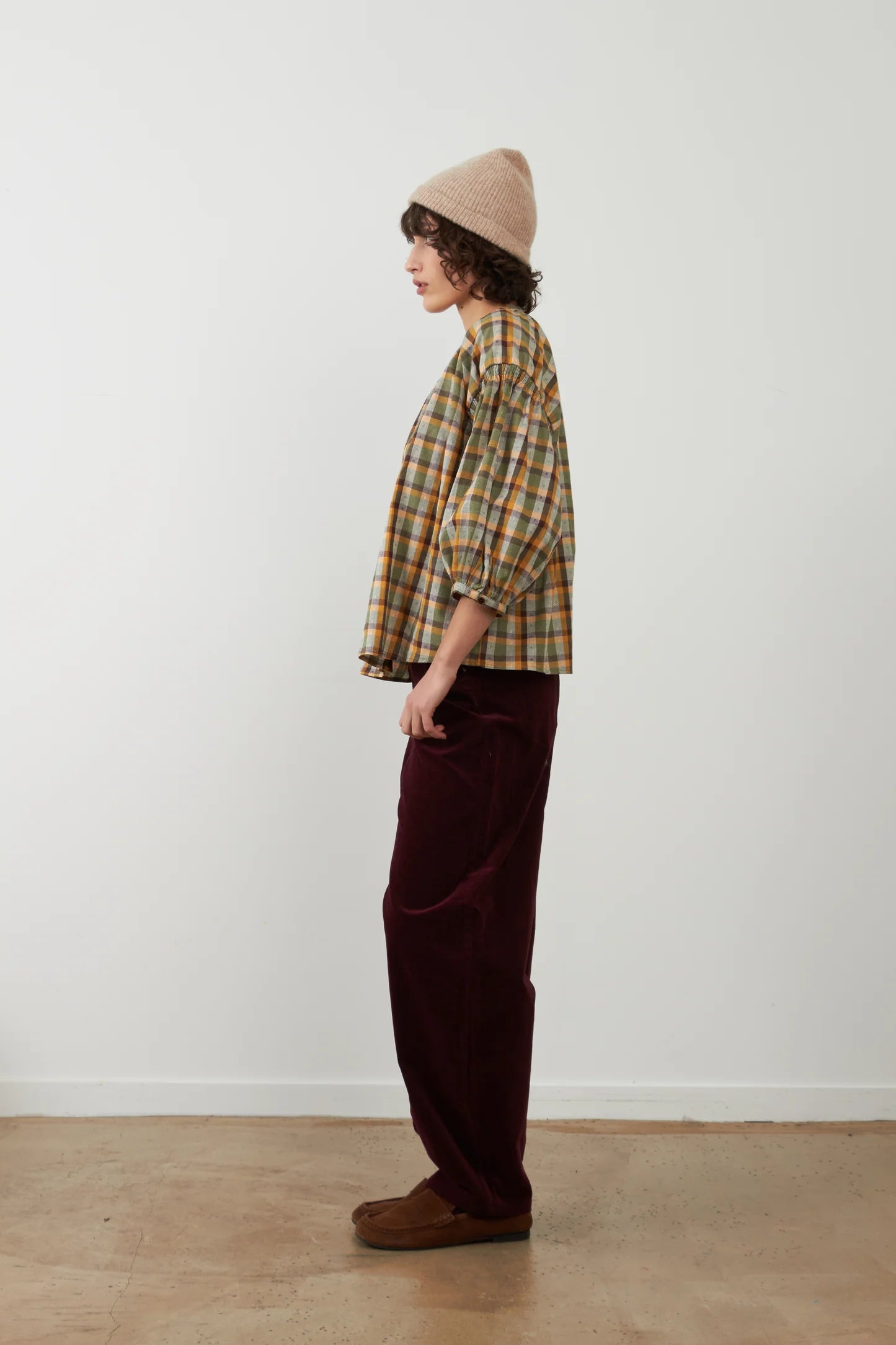 Orfeo Daniele Blouse Green Chocolate Check