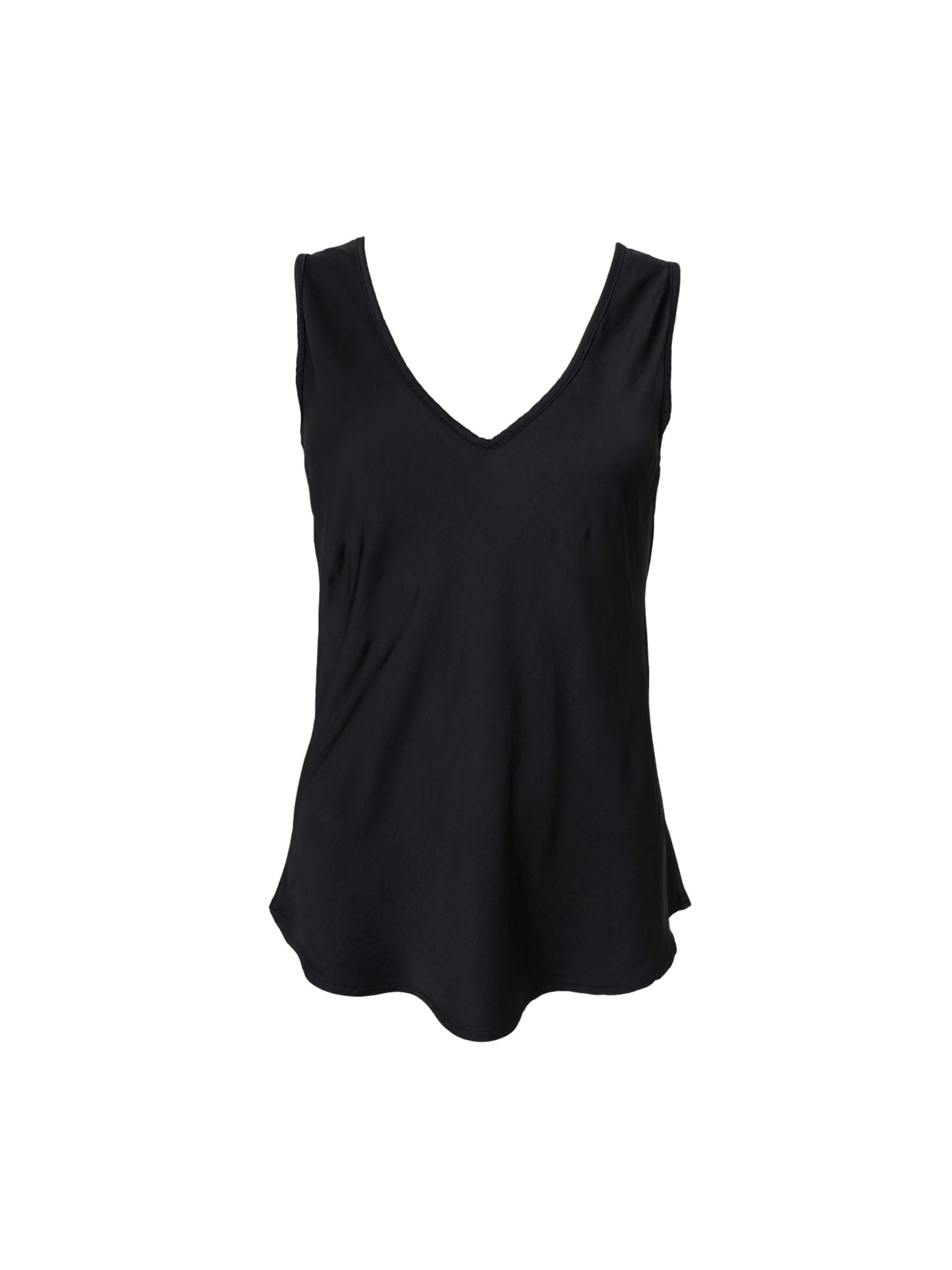 Black Colour Mabel Double V Neck Top- Black