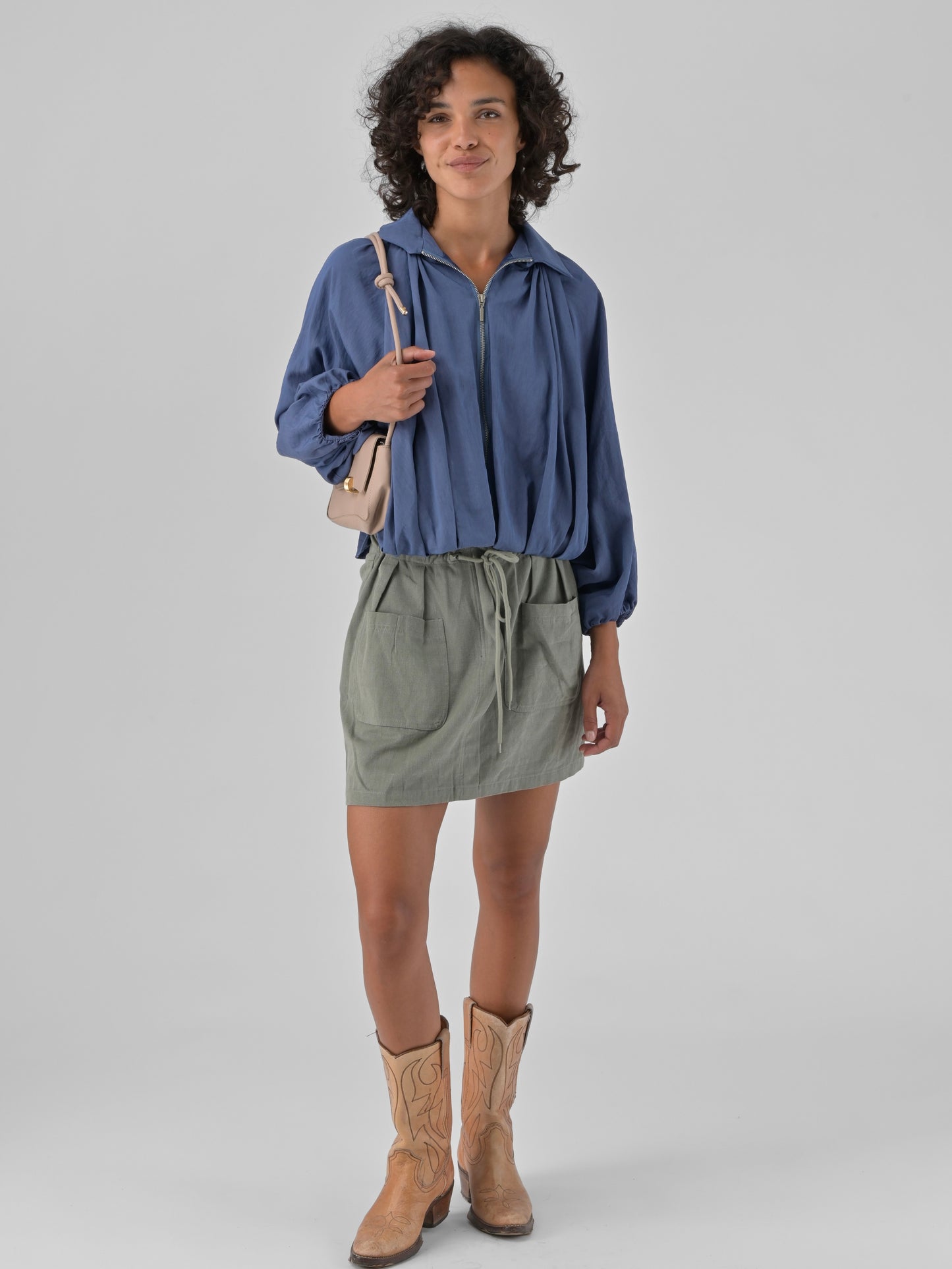 Orfeo Romane Cropped Blue Jacket