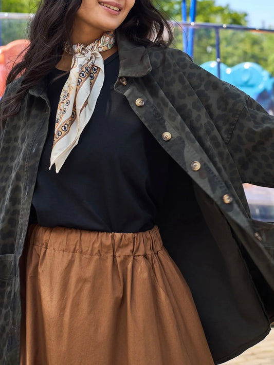 Black Colour Morgan Jacket-Camouflage