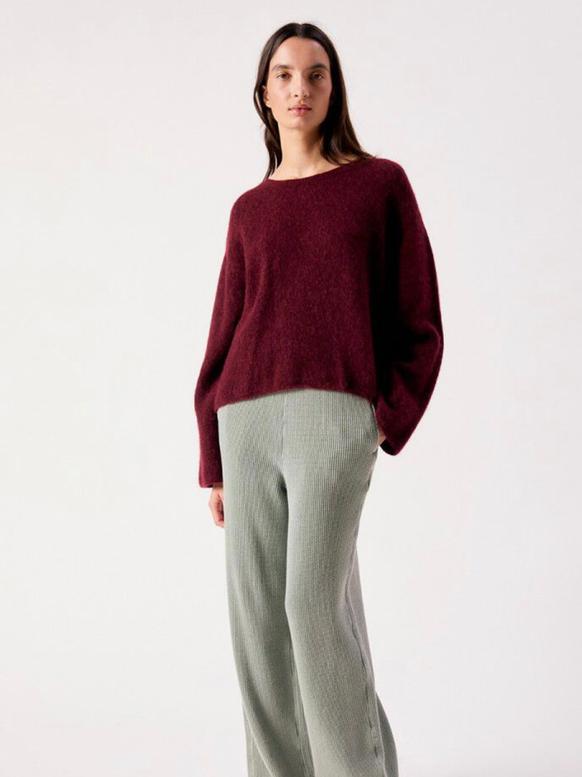 American Vintage Vitow Jumper-Dark Red Melange