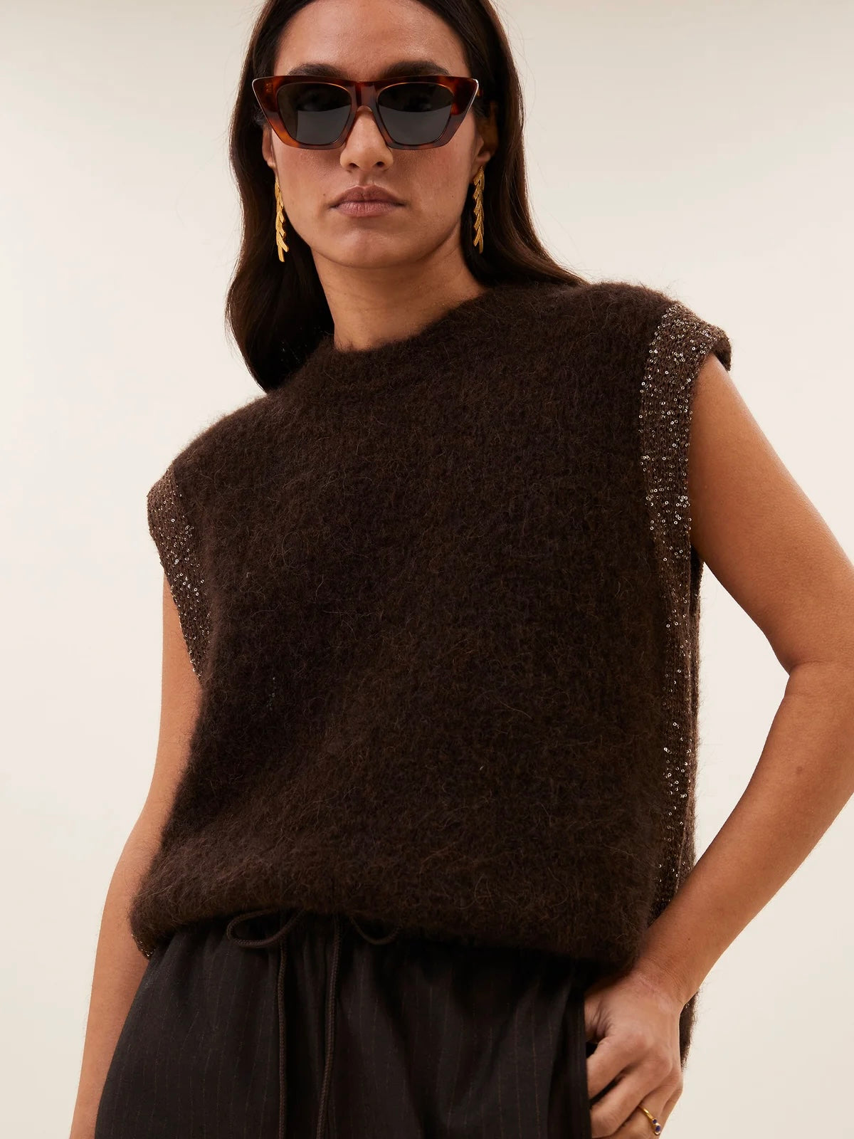 by_bar Noby Spencer Deep Brown Sleeveless Knit