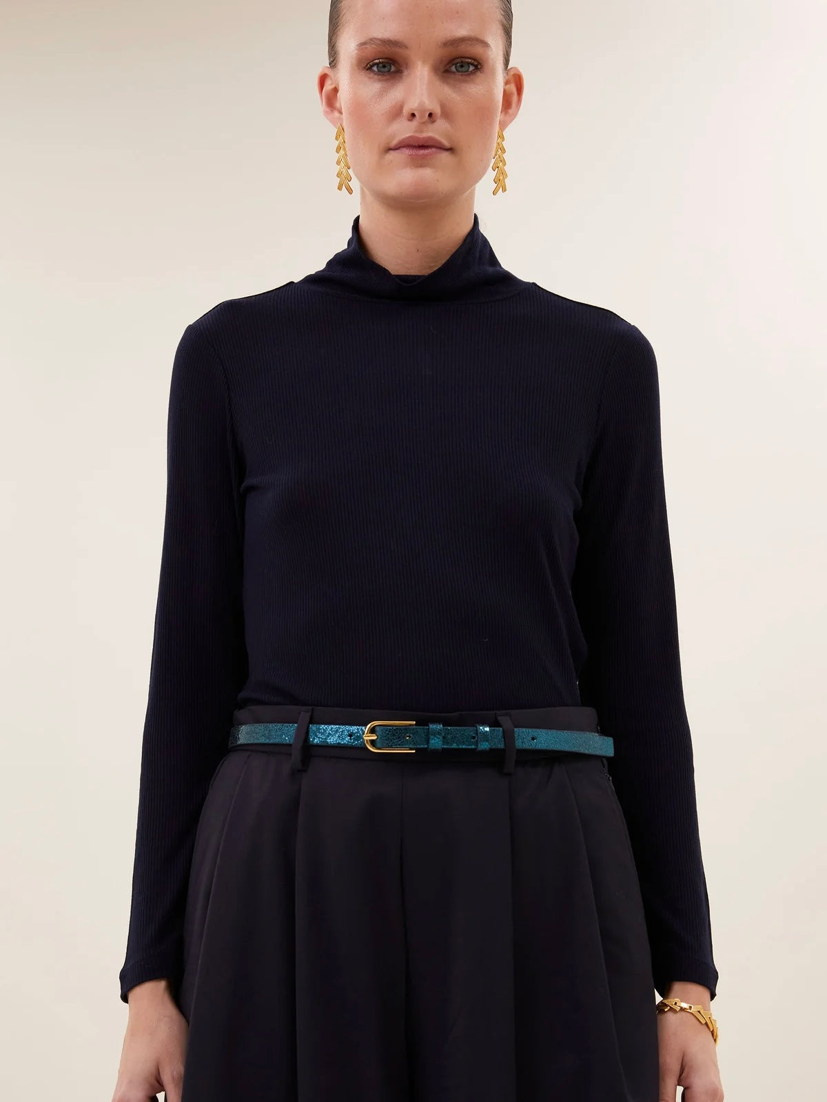 by_bar Lovi Metallic Belt-Oil Green