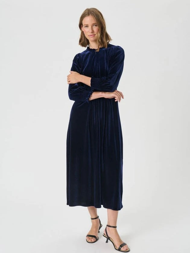 Part Two Vanissa Navy Velvet Dress