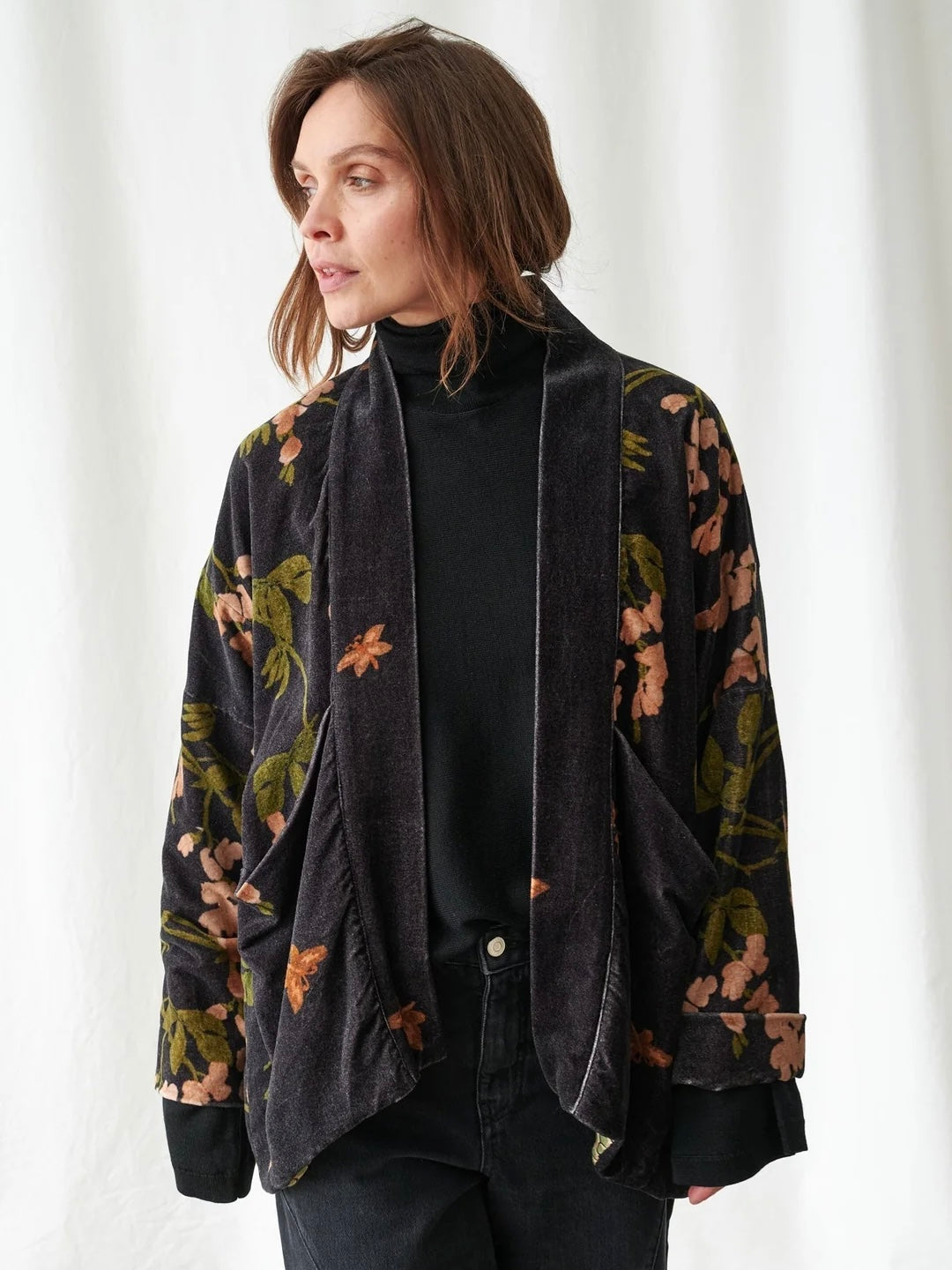 One Hundred Stars Wisteria Black Velvet Jacket