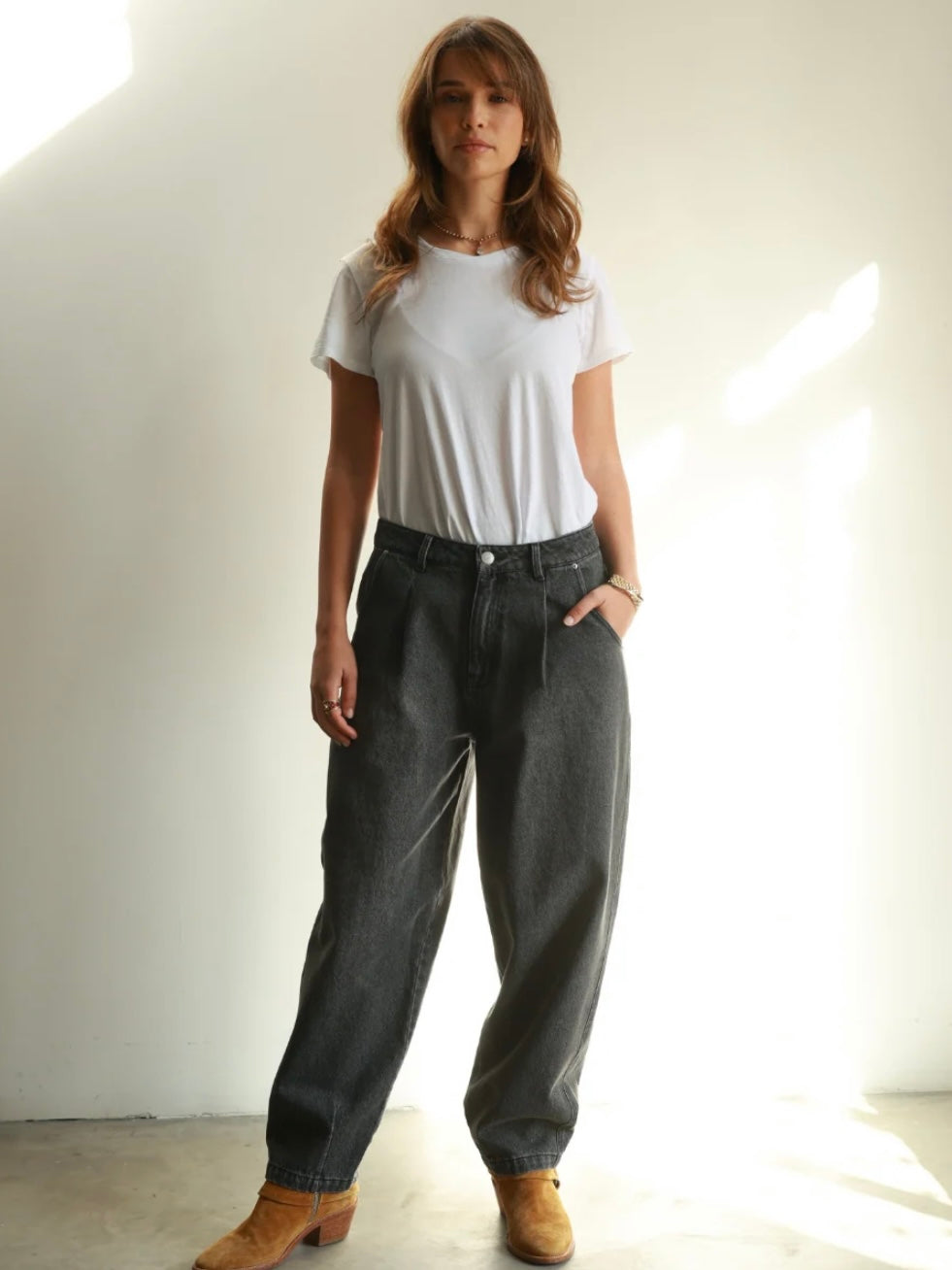 Me369 Yara Barrel Jeans- Black