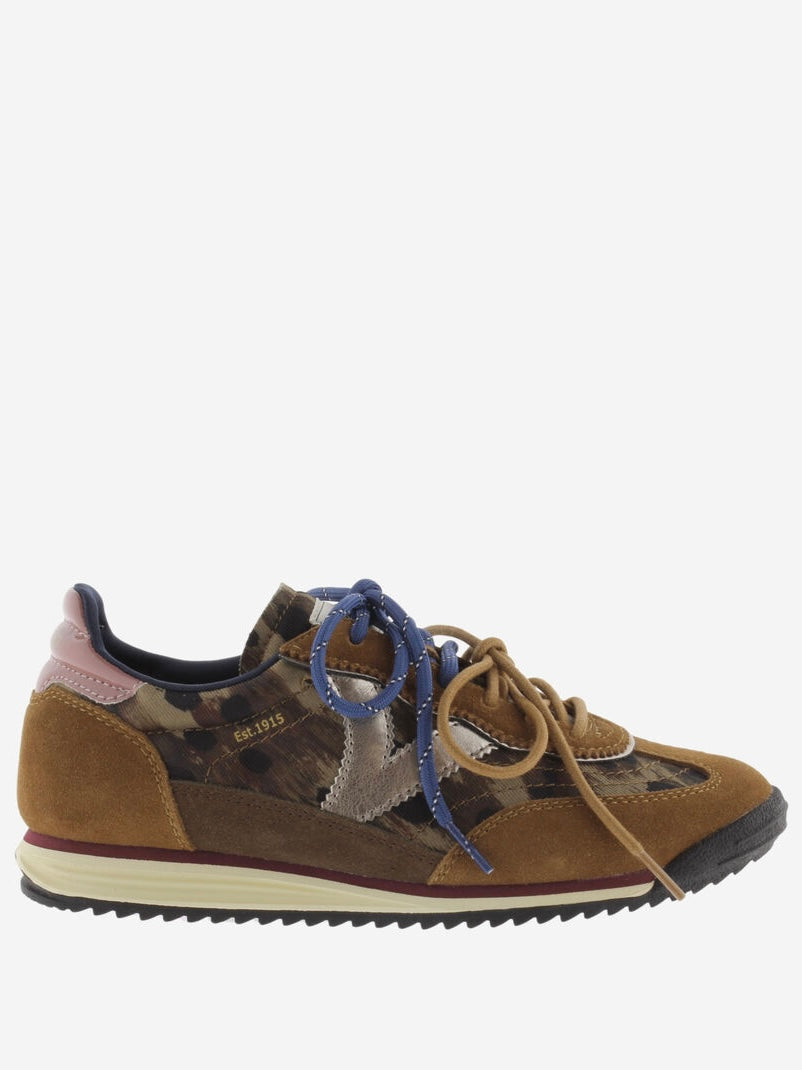 Victoria Saturno Nylon Animal Print & Suede Trainers