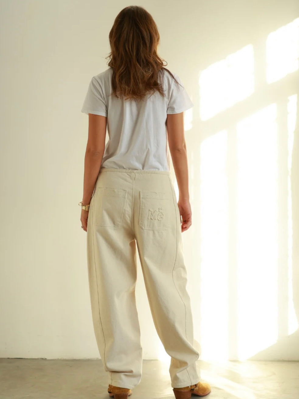 Me369 Yara Barrel Jeans- Natural