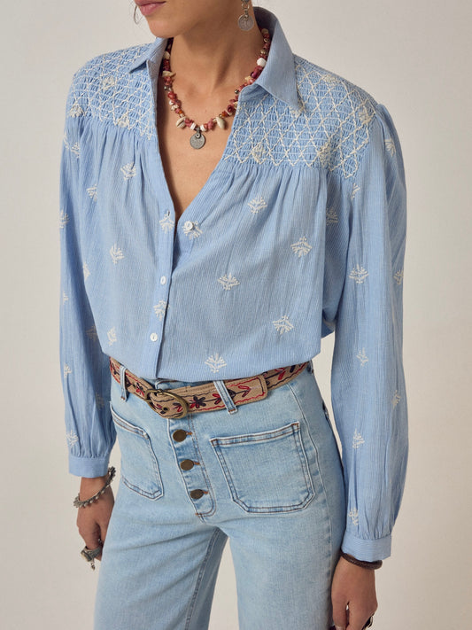 Maison Hotel James Shirt-Sky Blues