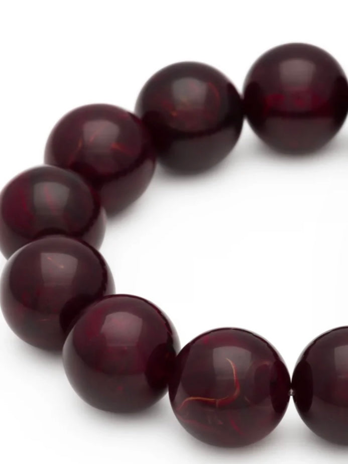 Vanessa Baroni Beads Flex Bracelet Bordeaux Marble