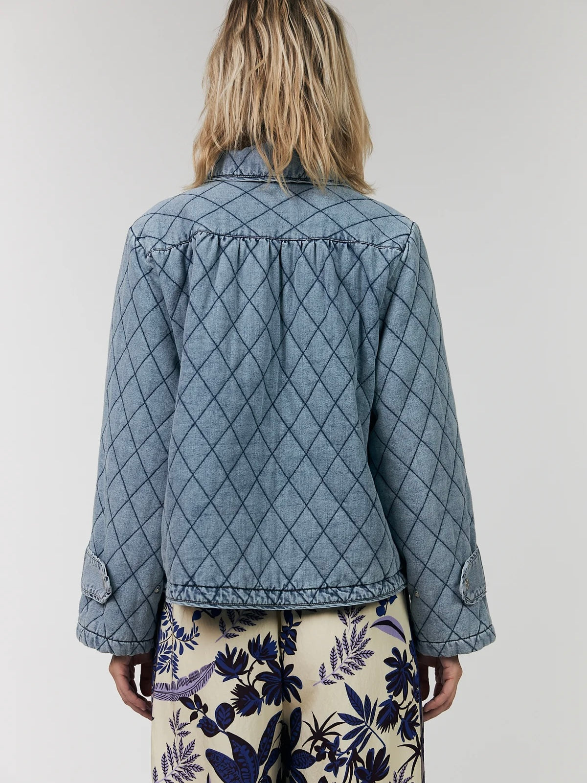 Lollys Laundry ViolaLL Quilted Jacket-Washed Denim