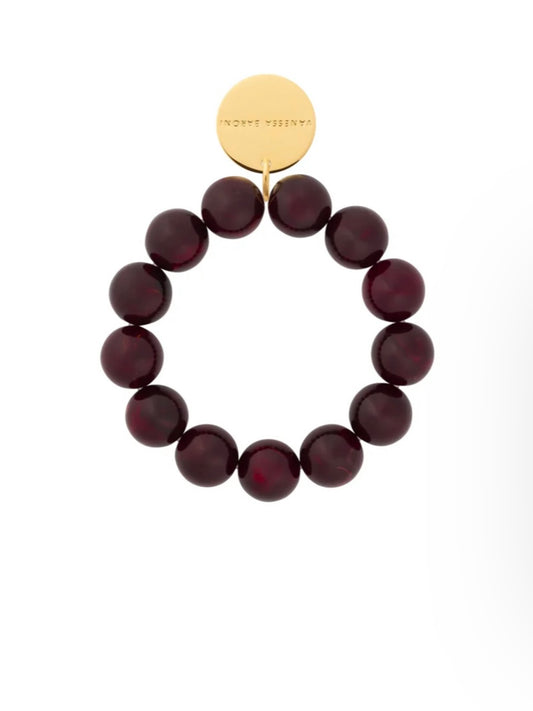 Vanessa Baroni Beads Flex Bracelet Bordeaux Marble
