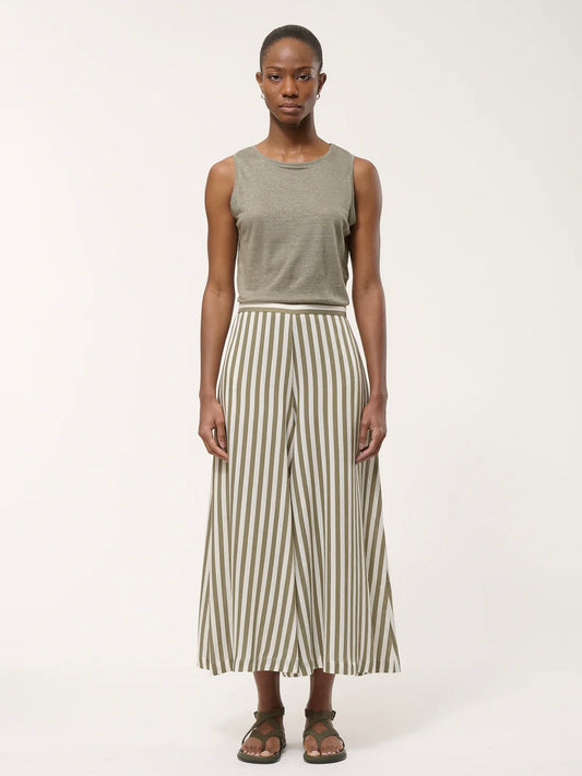Humility Wide Green Stripe Trousers