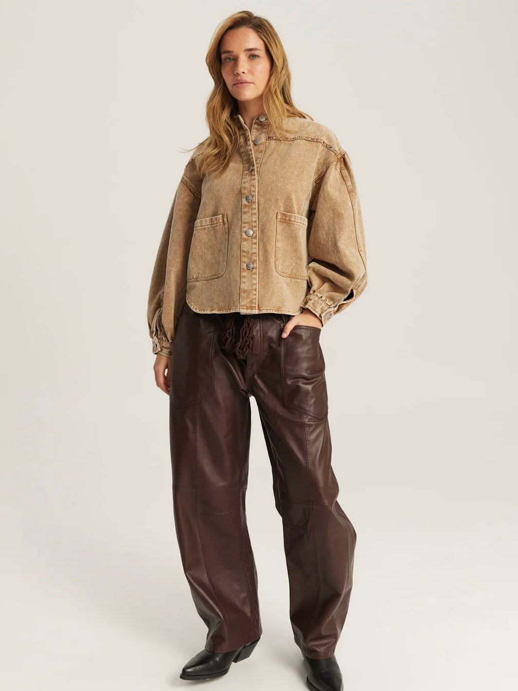 Me369 Roux Drill Rivets Jacket-Mustard