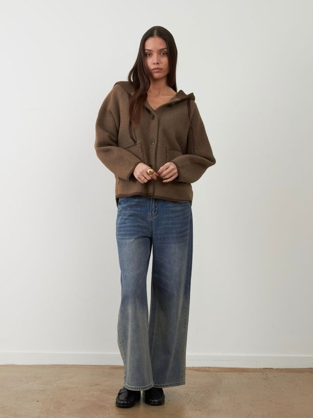 Orfeo Briseis Hooded Jacket-Chocolate