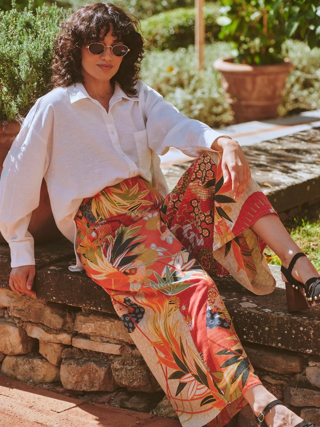 One Hundred Stars Fans Scarlet Palazzo Pants
