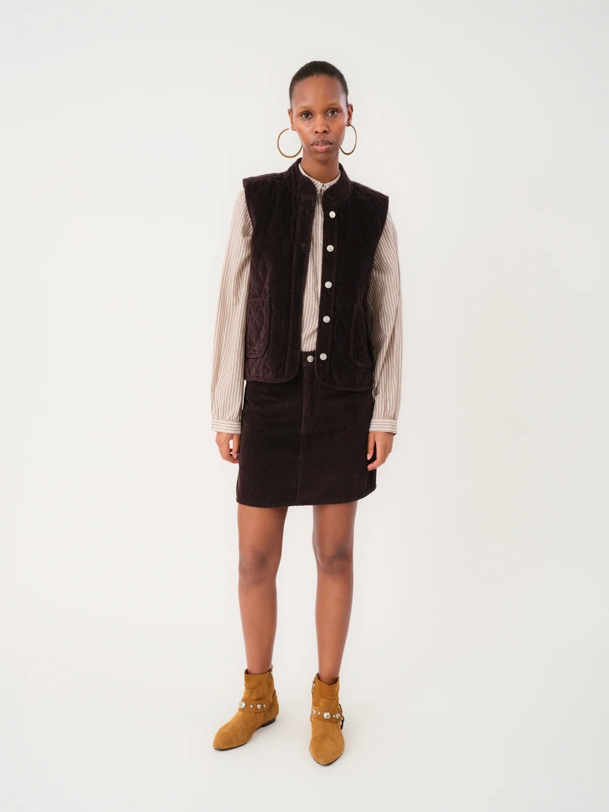 Lollys Laundry Cairo Vest- Dark Mocha