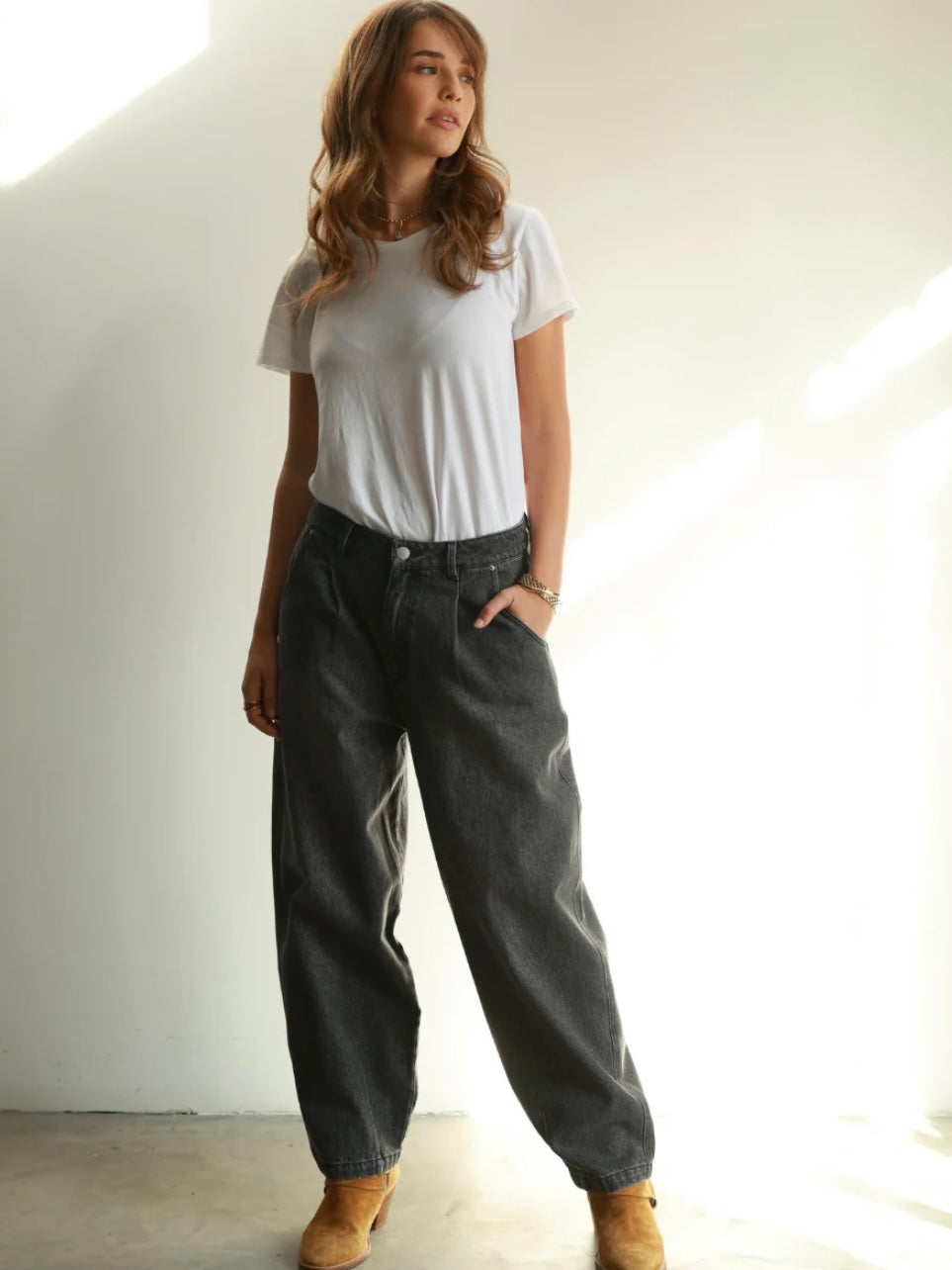 Me369 Yara Barrel Jeans- Black