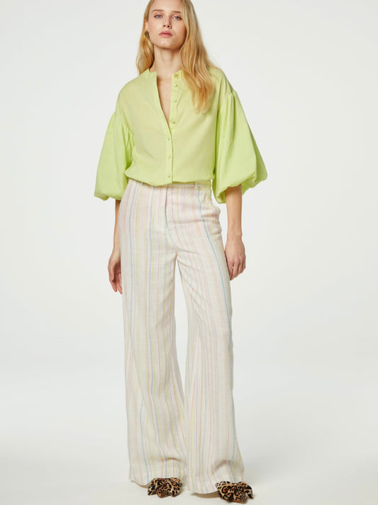Fabienne Chapot Remi Striped Trousers Lime Light