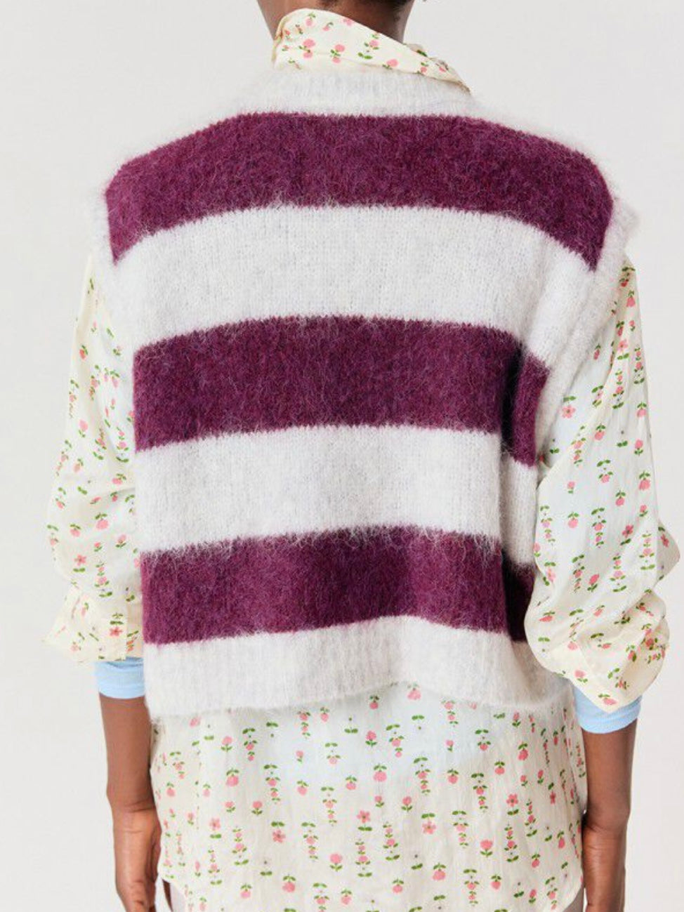 American Vintage Niby Sleeveless Knit-Cranberry Stripe