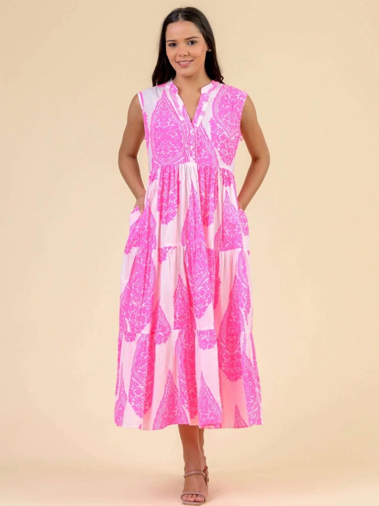 Handprint Dream Apparel Geisha Dress-Neon Pink