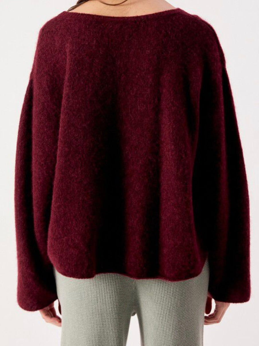 American Vintage Vitow Jumper-Dark Red Melange