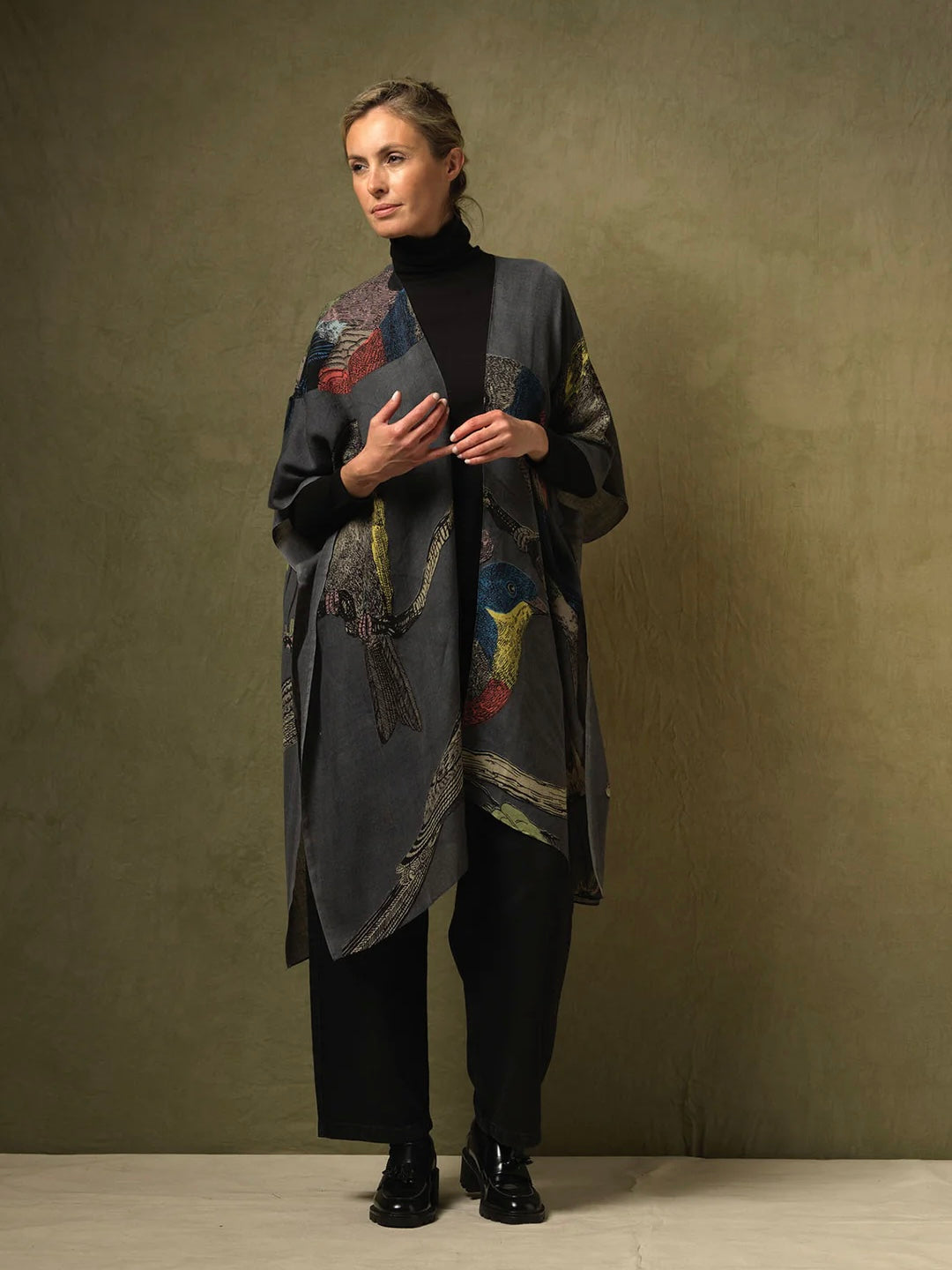 One Hundred Stars Wool Throwover Bird Ink