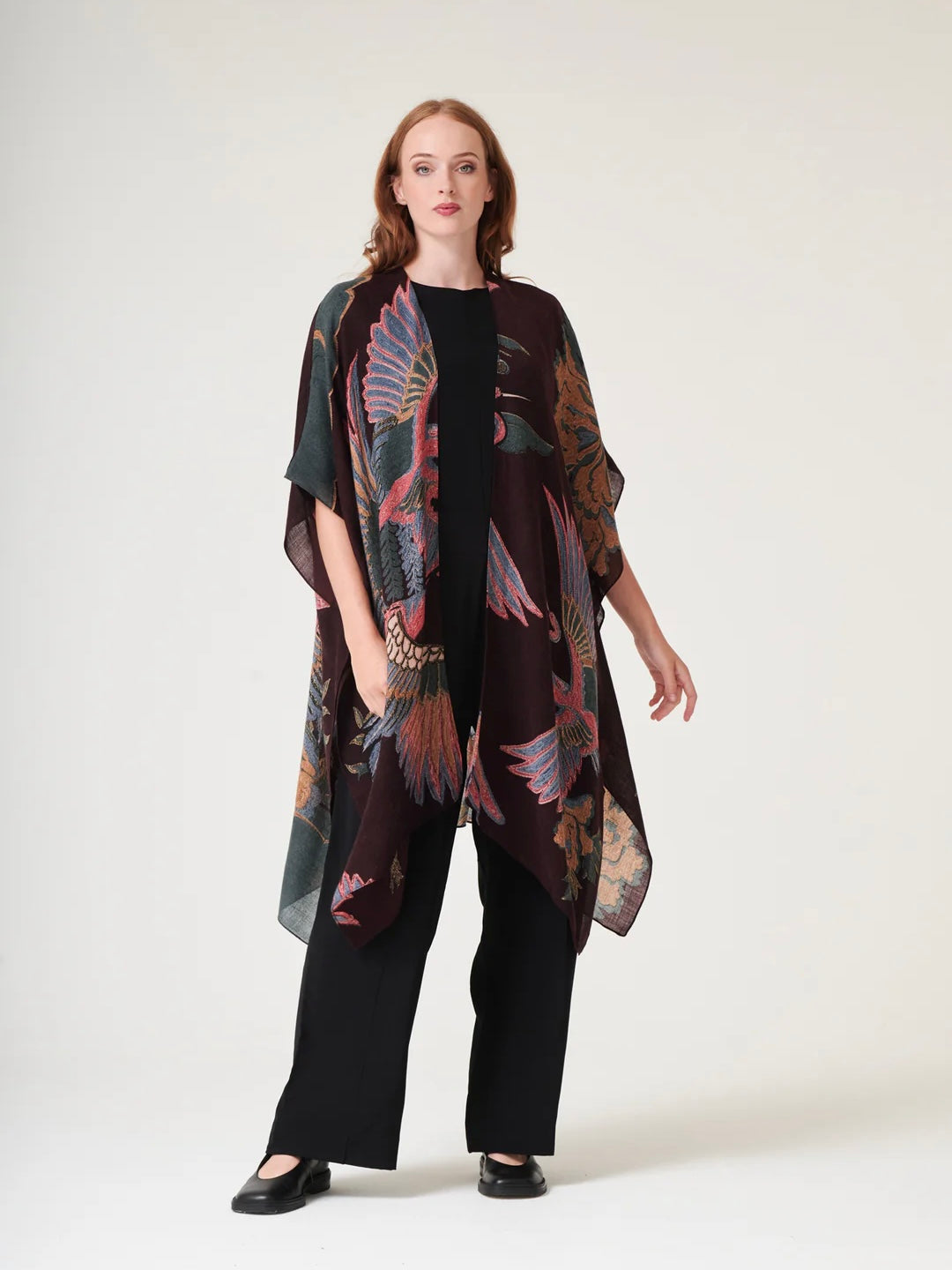 One Hundred Stars Crane Plum Wool Throwover