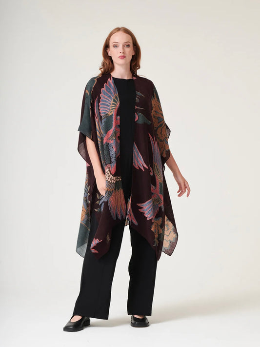 One Hundred Stars Crane Plum Wool Throwover