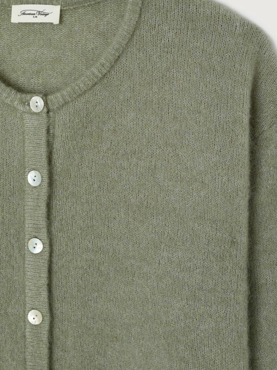 American Vintage Vitow Cardigan- Khaki Melange