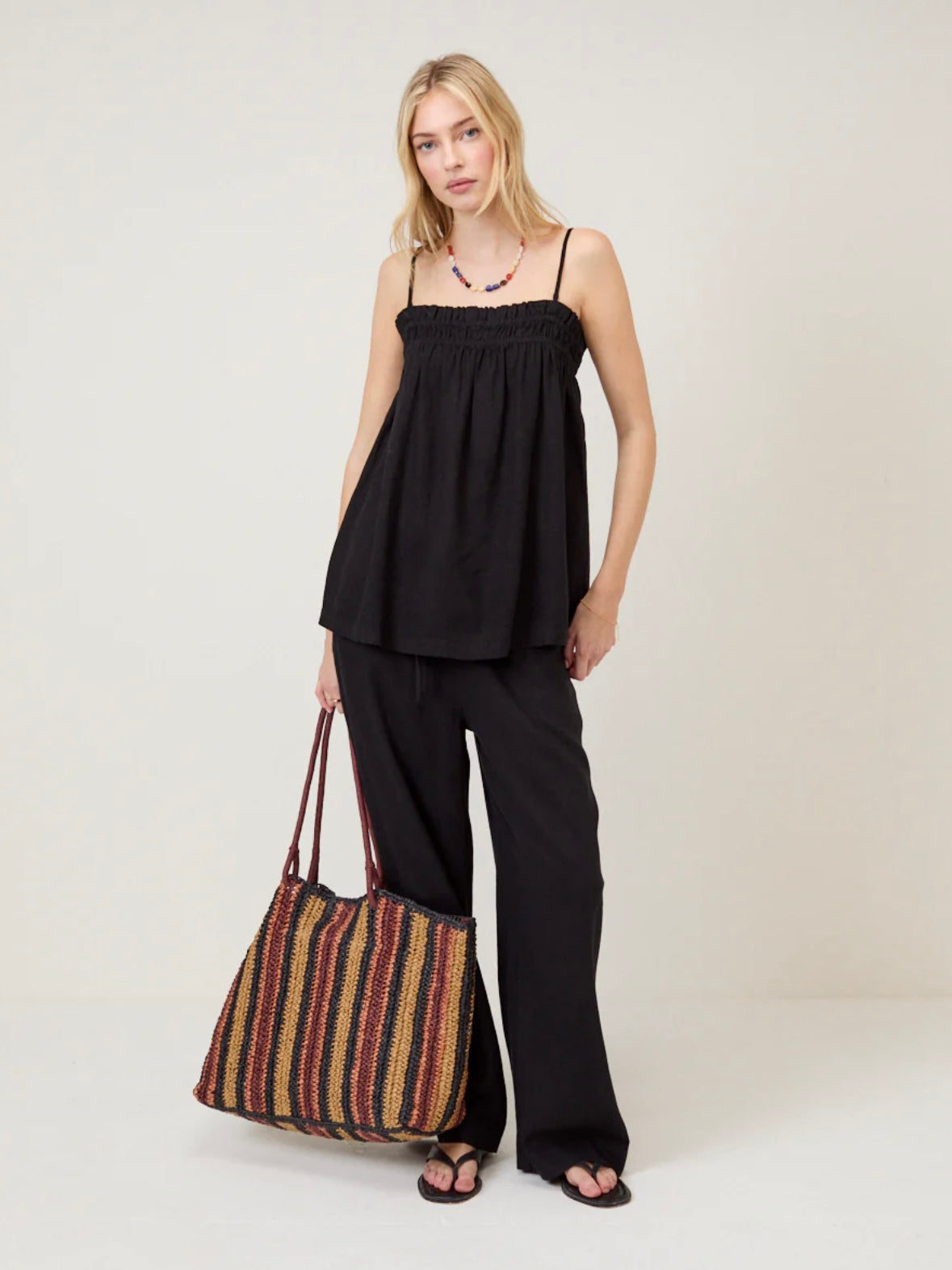Nobody's Child Black Linen blend Trousers