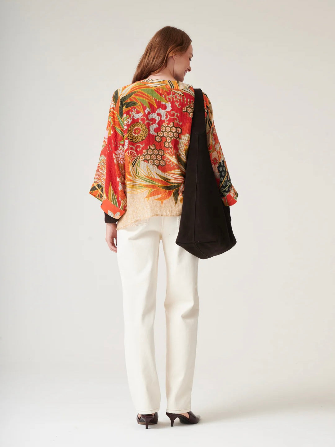 One Hundred Stars Fans Scarlet Kimono