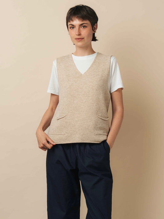 Eribe Corry V neck Tank top-Linen