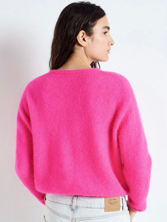 American Vintage Vitow Cardigan-Neon Pink Melange