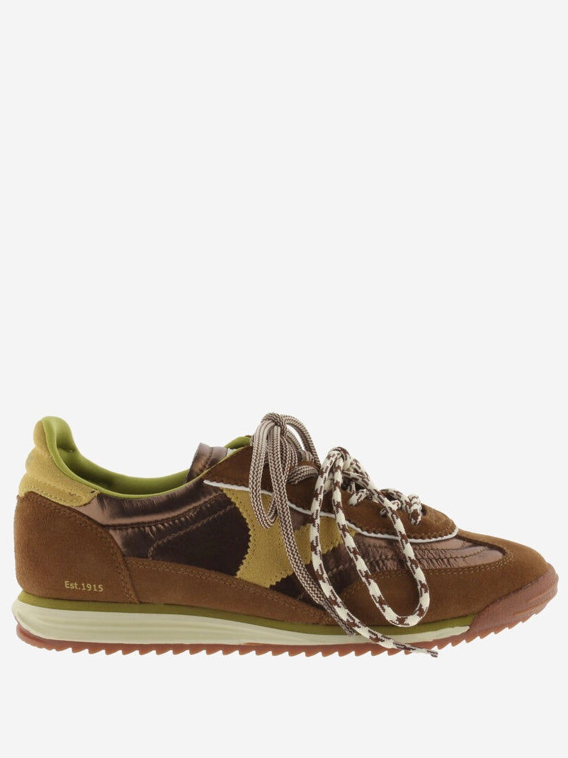Victoria Saturno metal & suede trainers-Marron