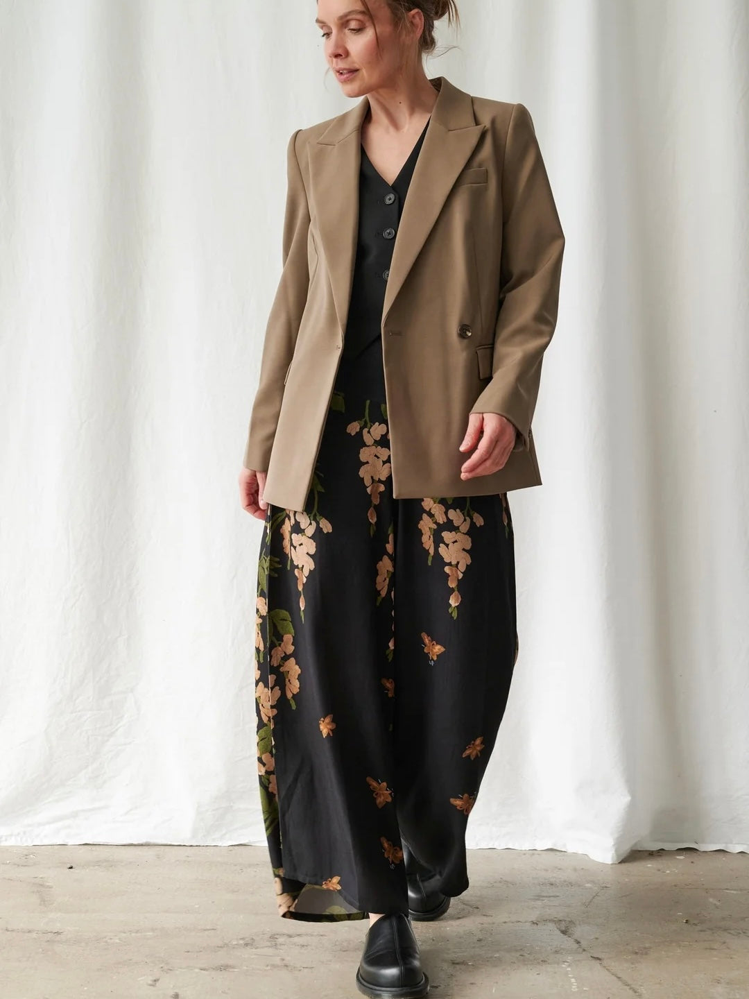 One Hundred Stars Wisteria Black Palazzo Pants