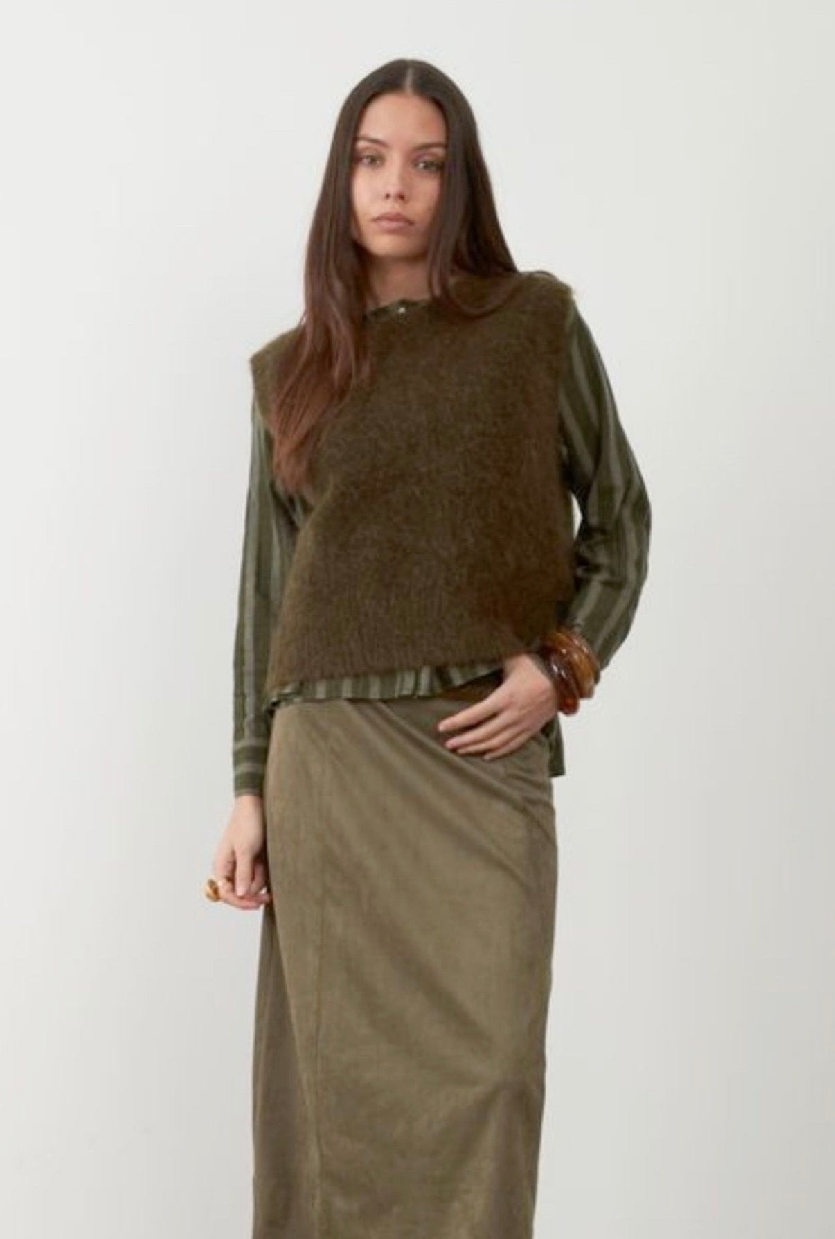 Orfeo Mirta Sleeveless Knit-Khaki