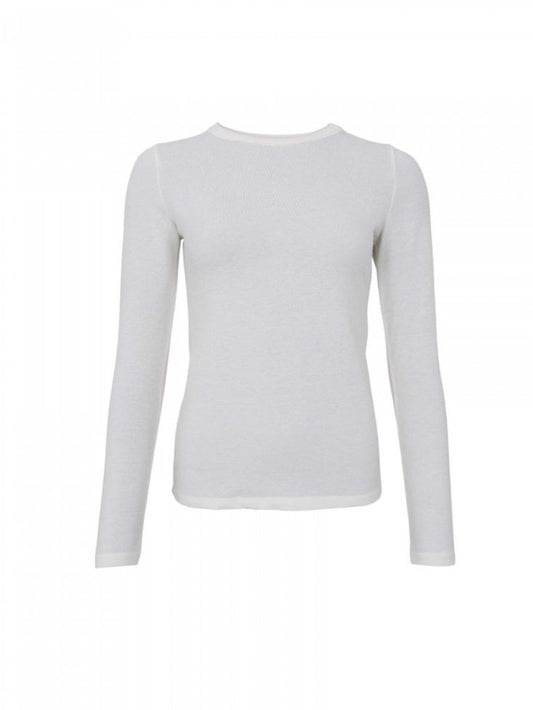 Black Colour Faye Long Sleeve Lurex Top-Off-White