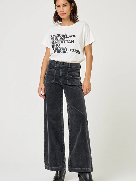 Five Lucia Wide Leg Cords-Dark Grey