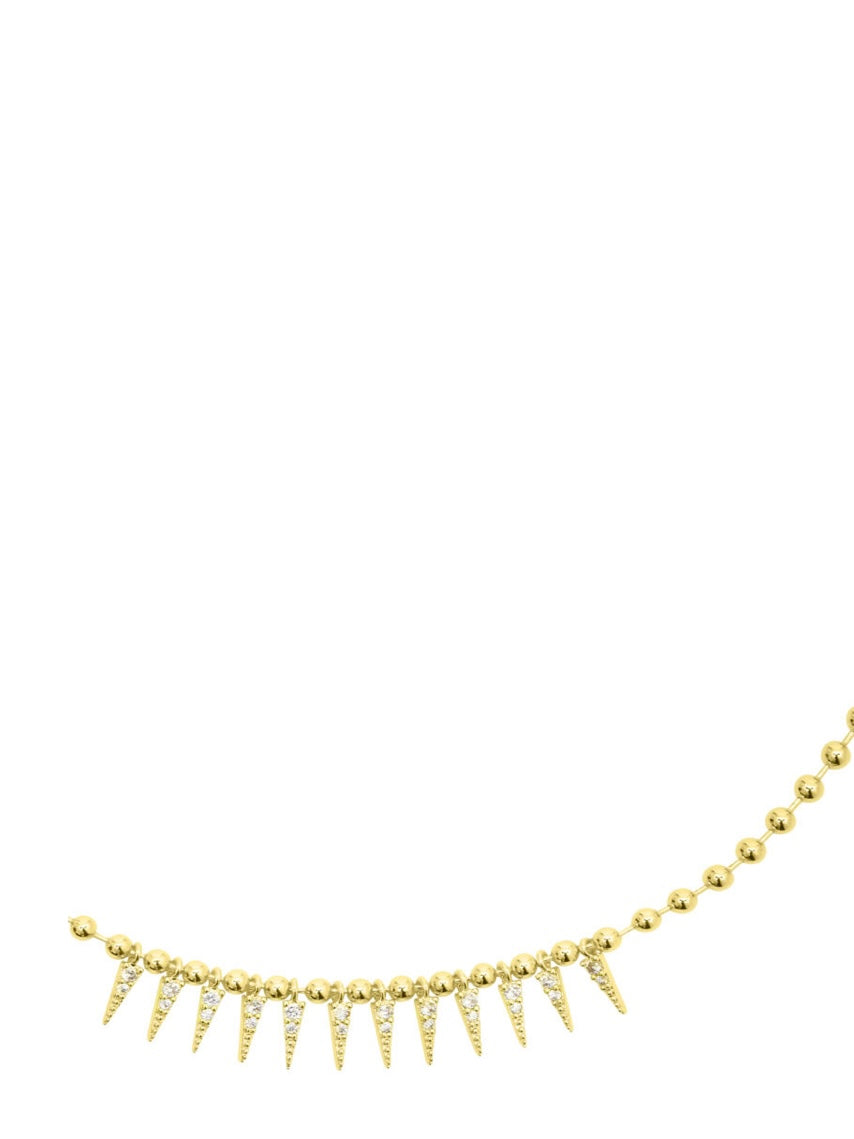 Talis Chains Cubic Zirconia Spike Drop Necklace Gold