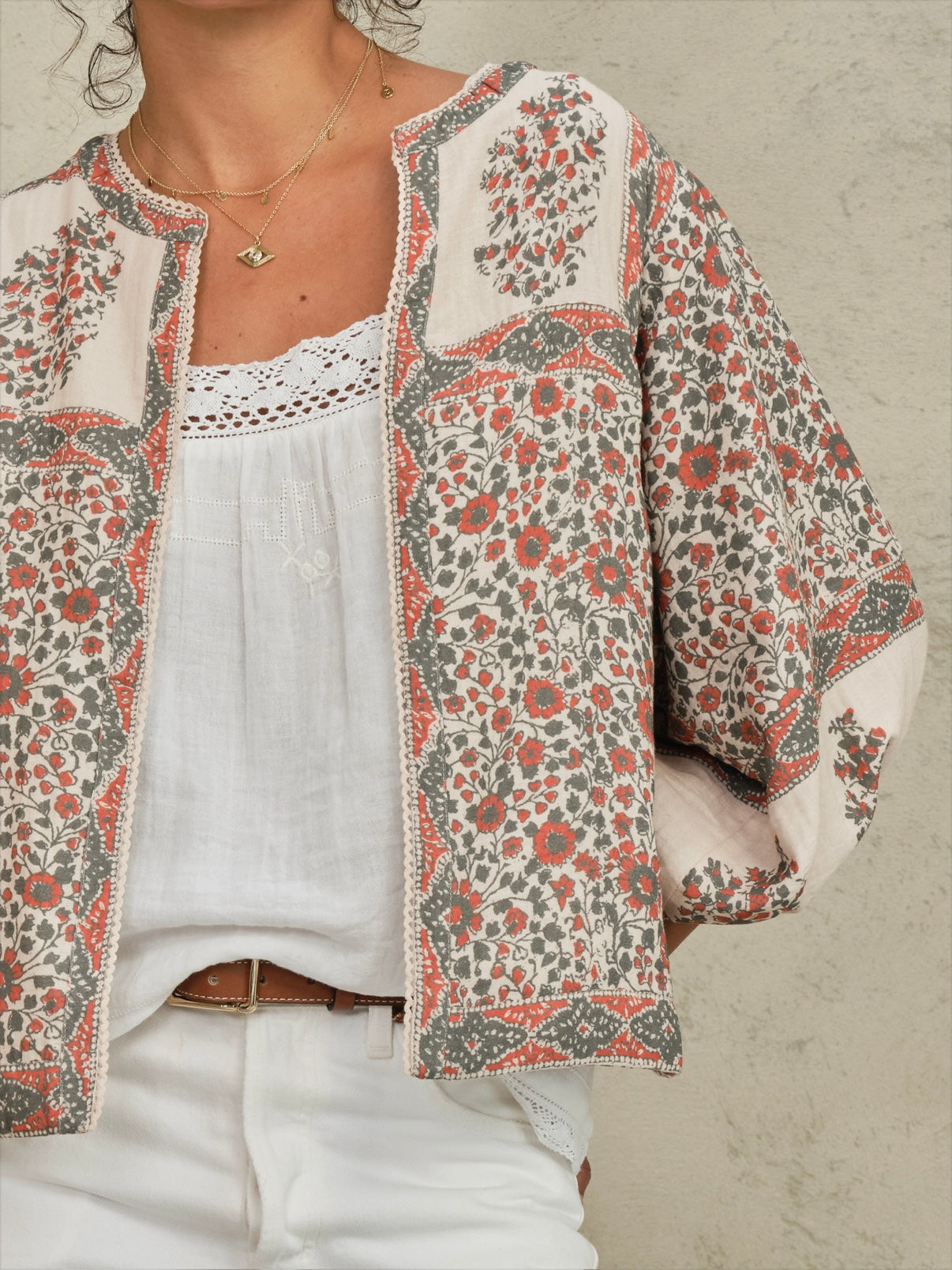 M.A.B.E. Della Print Jacket-Rust