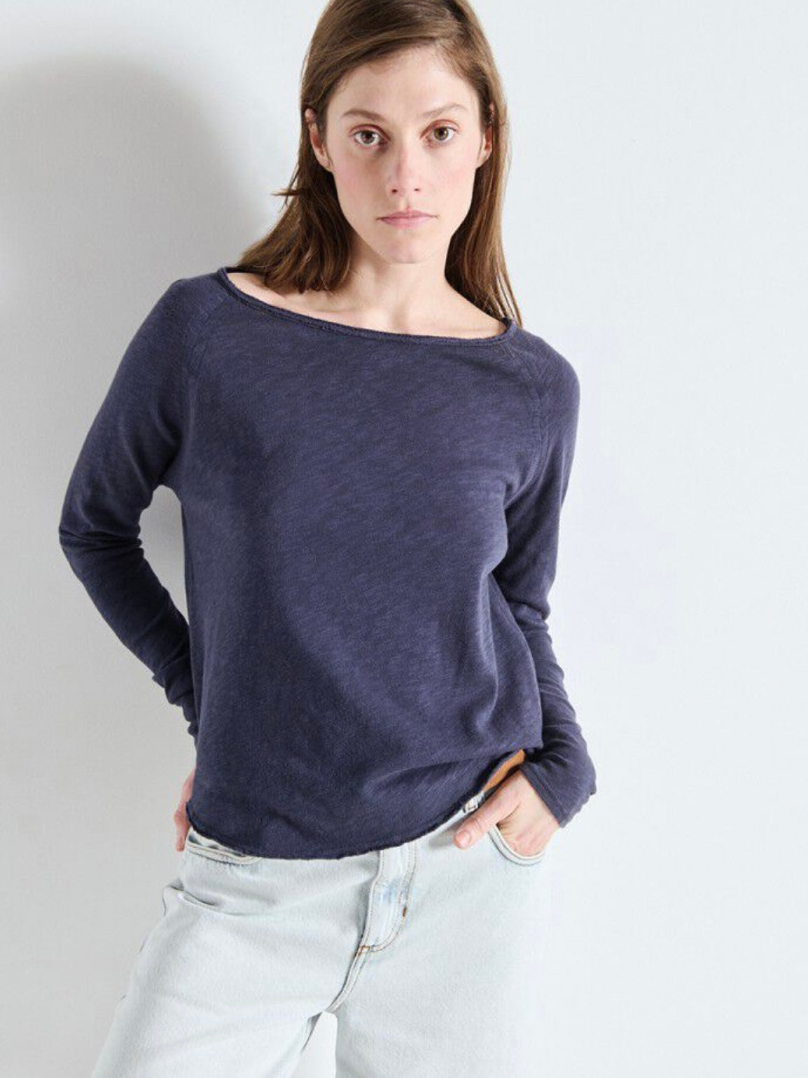 American Vintage Sonoma long sleeve top Navy Blue Vintage