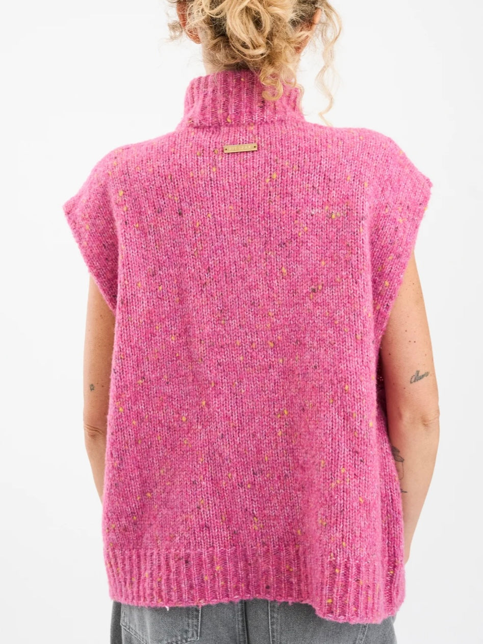 Pieszak Holly High Neck Knit- Berry Glow