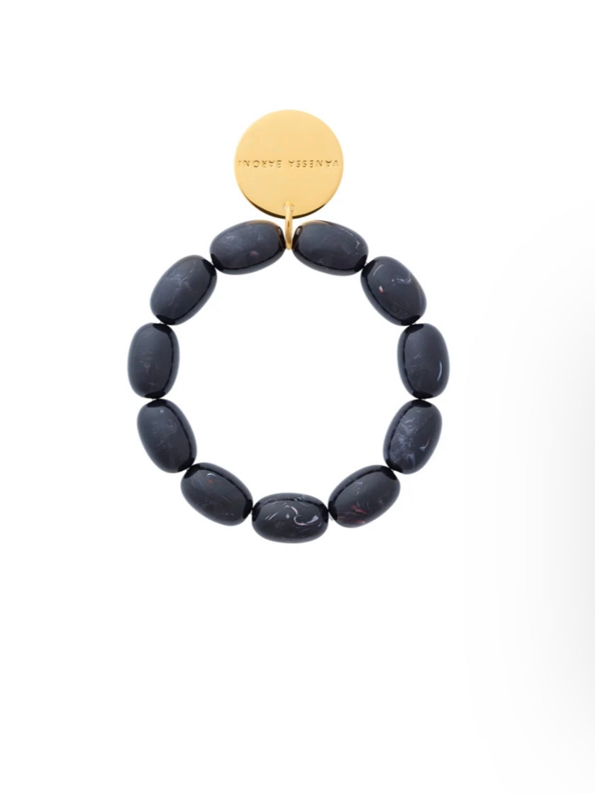 Vanessa Baroni Olive Flex Bracelet Black Universe Marble